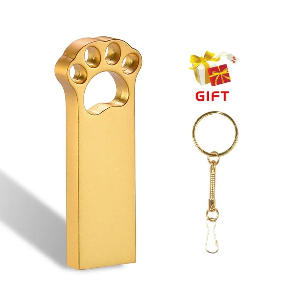 Storazone Gold / 4GB / CHINA JASTER Metal cat claw USB 2.0 Flash Drive 64GB 32GB High speed Pen drive 16GB Memory stick Free custom logo Creative gift U disk