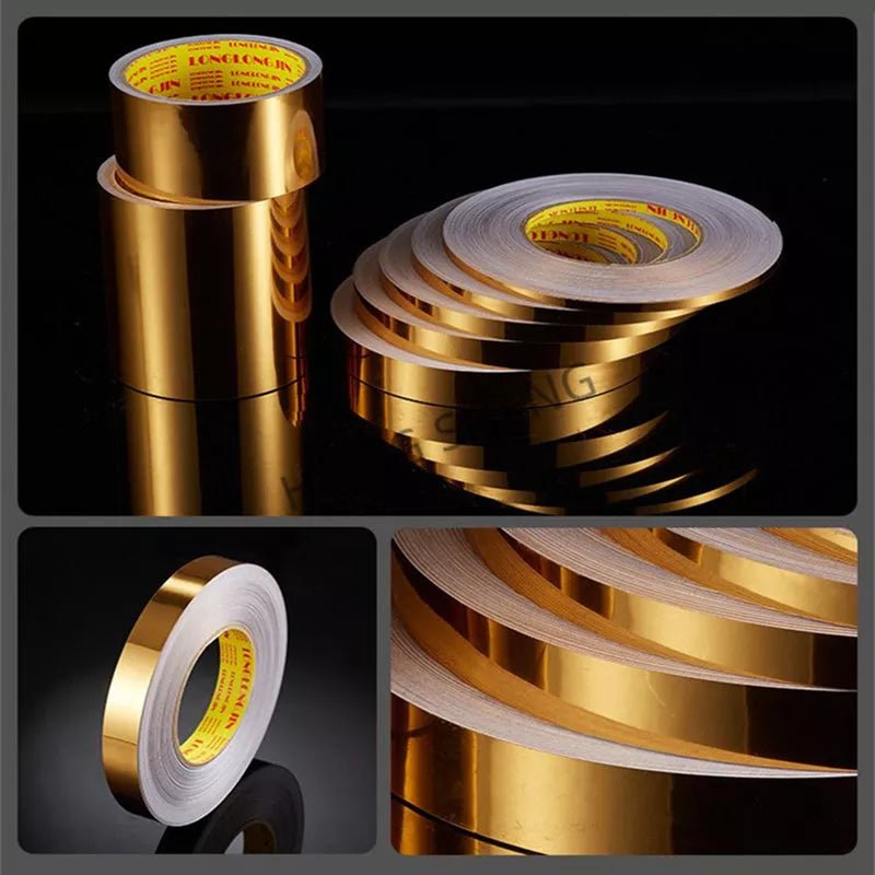 Storazone gold / 50M / 0.5cm 50M Gold black Self-Adhesive Tile Stickers Tape Floor Waterproof  Wall Gap Sealing Strip Tile Beauty Seam Sticker Home Decoratio