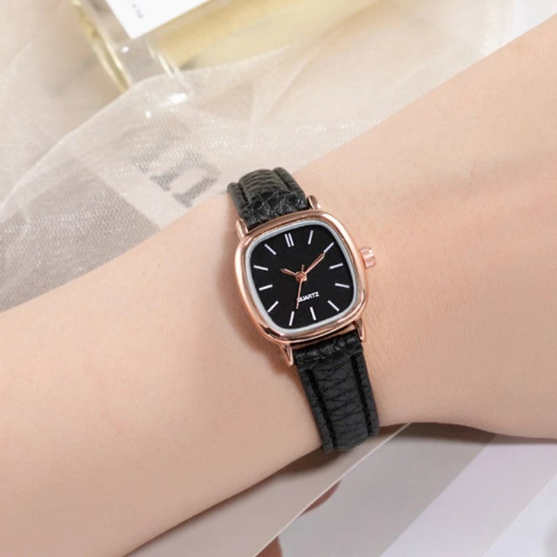 Storazone Gold black 2 / CHINA Retro Brown Women Watches Qualities Small Ladies Wristwatches Vintage Leather Bracelet Watch Fashion Brand Female Envío Gratis