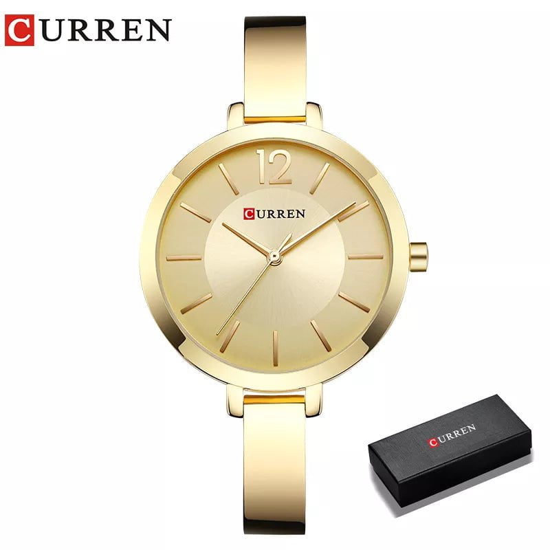 Storazone gold box CURREN Fashion Gold Women Watches Stainless Steel Ultra Thin Quartz Watch Woman Romantic Clock Women's Watches Montre Femme