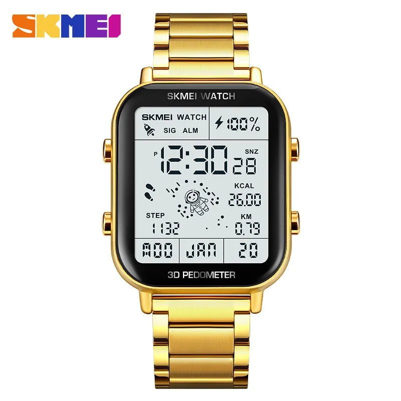 Storazone Gold / CHINA SKMEI 1888 Fashion Men's Watch Waterproof Sport Electronic Watches LED Digital Reloj Masculino Men Business Wristwatch Clock