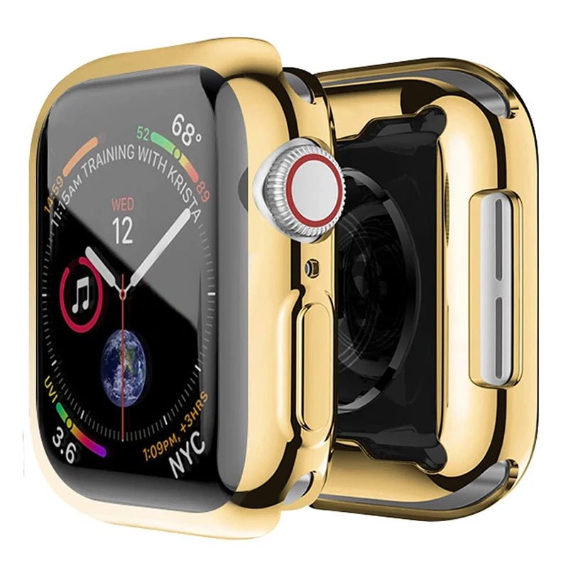 Storazone Gold / Series 7 8 45MM Screen Protector For Apple Watch Case 45MM 41MM 44MM 40MM TPU bumper Cover 42MM 38MM accessories iwatch series 8 7 SE 6 5 4 3