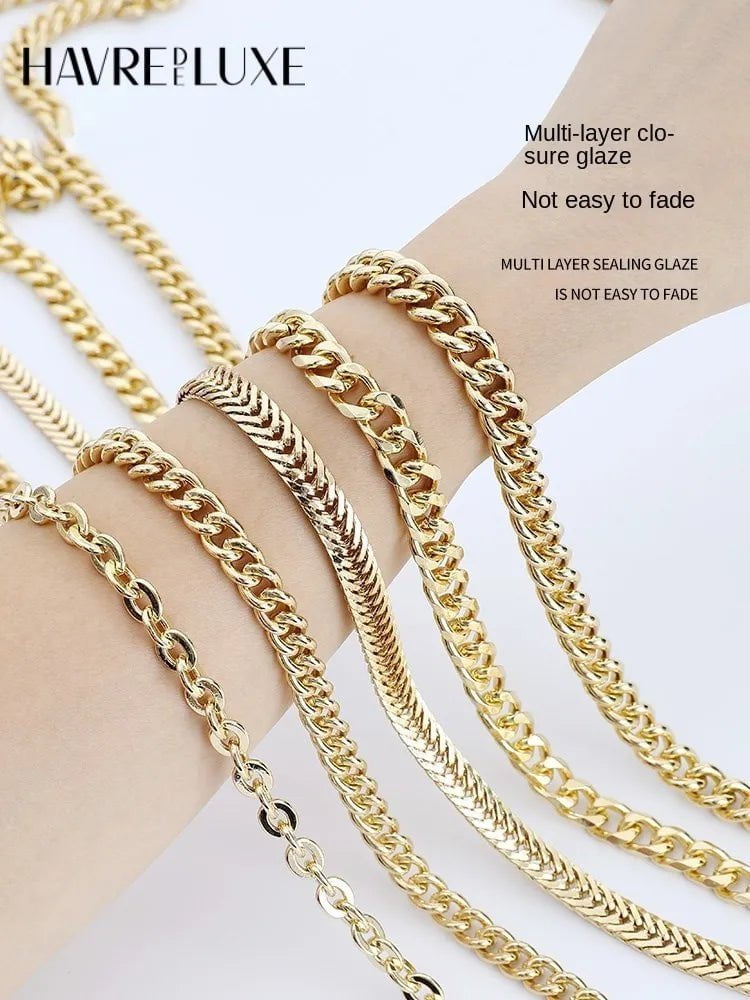 Storazone Golden Bag Chain Accessories Metal Extension Chains Underarm Crossbody Shoulder Belt Replacement Bags Strap For Women's Bag