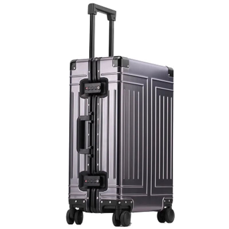 Storazone GRAY / 20" High-Rank 100%  Aluminum-Magnesium High Quality Rolling Luggage Perfect For Boarding Spinner International Brand Travel Suitcase