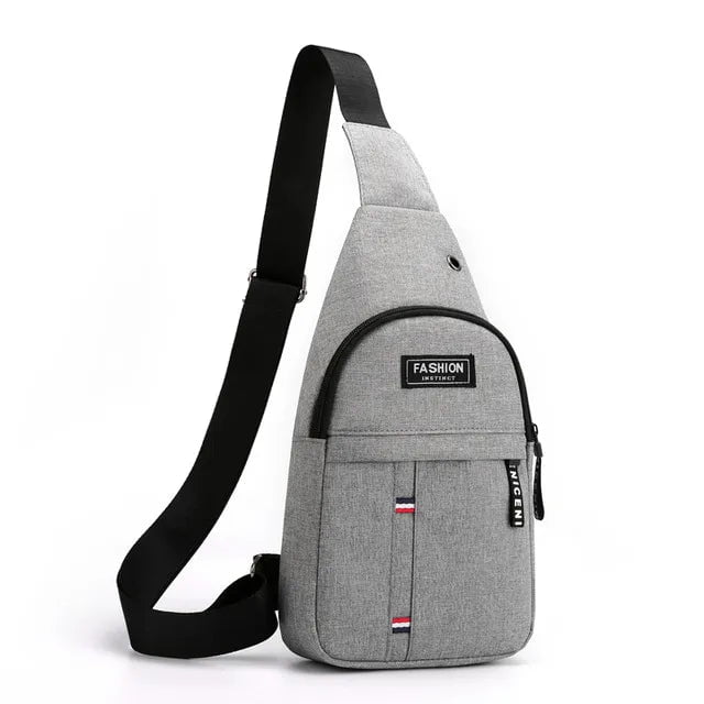 Storazone Gray A Men Fashion Multifunction Shoulder Bag Crossbody Bag On Shoulder Travel Sling Bag Pack Messenger Pack Chest Bag For Male