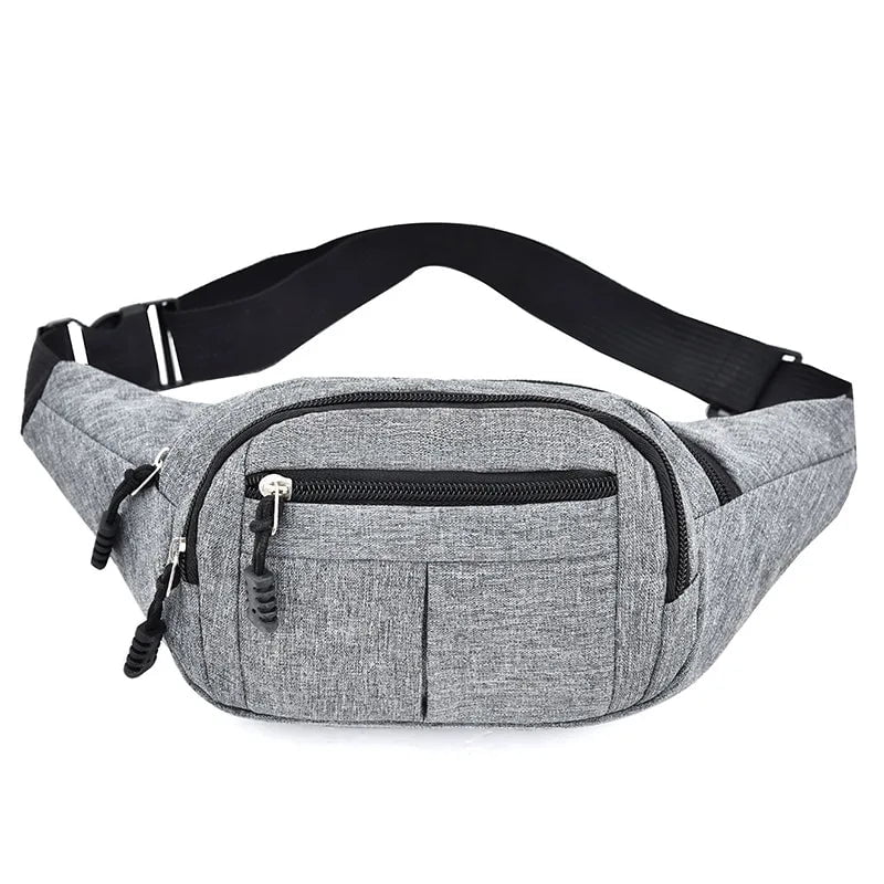 Storazone Gray B Men's Breast Package Waterproof Outdoor Sports Bag Canvas Pouch Korean-style Waist Bag Fanny Pouch Crossbody Male Banana Bag