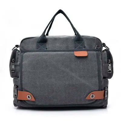 Storazone GRAY Brand Men Crossbody Bags Male Canvas Shoulder Bags Boy Messenger Bags Man Handbags for Travel Casual Large Satchel Grey