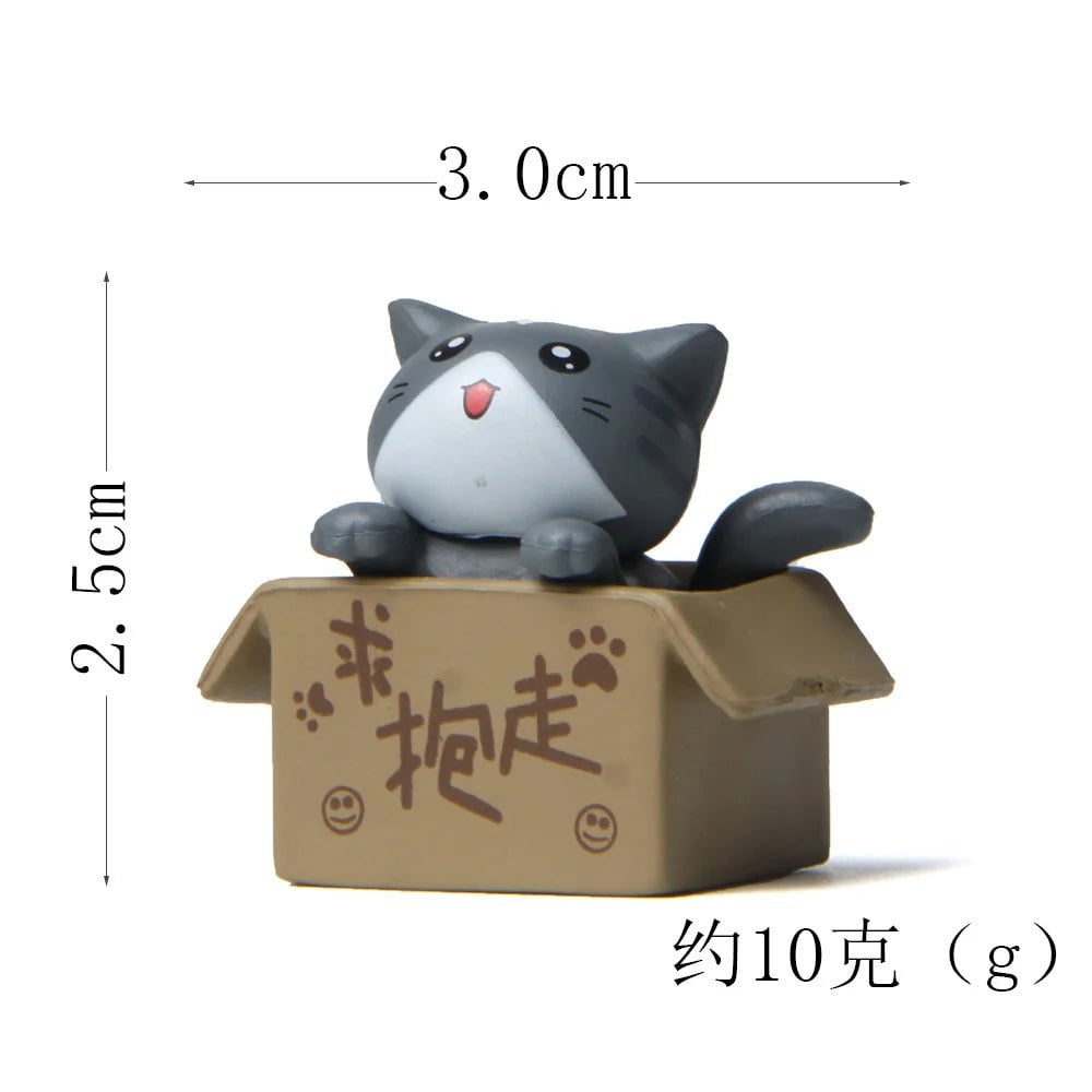 Storazone gray cat figure 14 Cat on Toilet Resin Home Decoration Action Figure Dollhouse Landscape Accessories Fairy Garden Miniatures Desktop Model Ornament