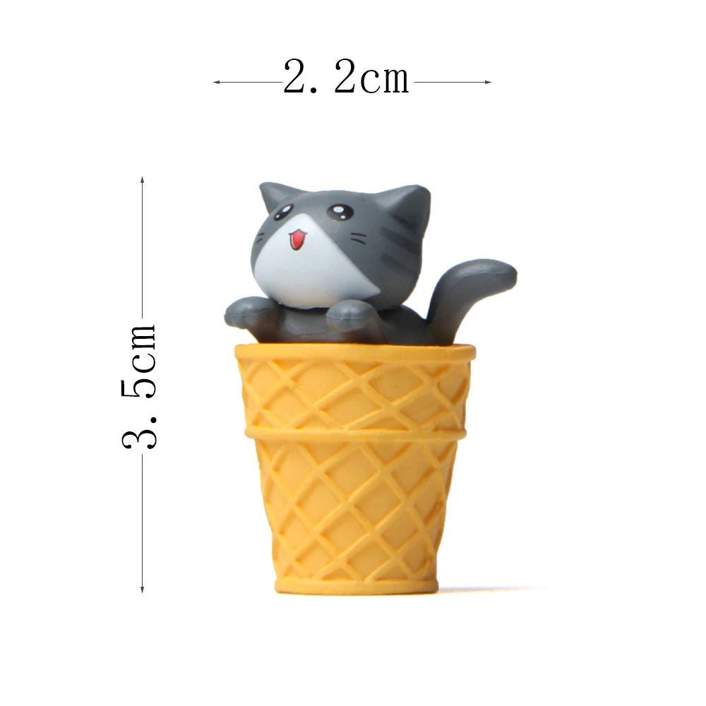 Storazone gray cat figure 5 Cat on Toilet Resin Home Decoration Action Figure Dollhouse Landscape Accessories Fairy Garden Miniatures Desktop Model Ornament