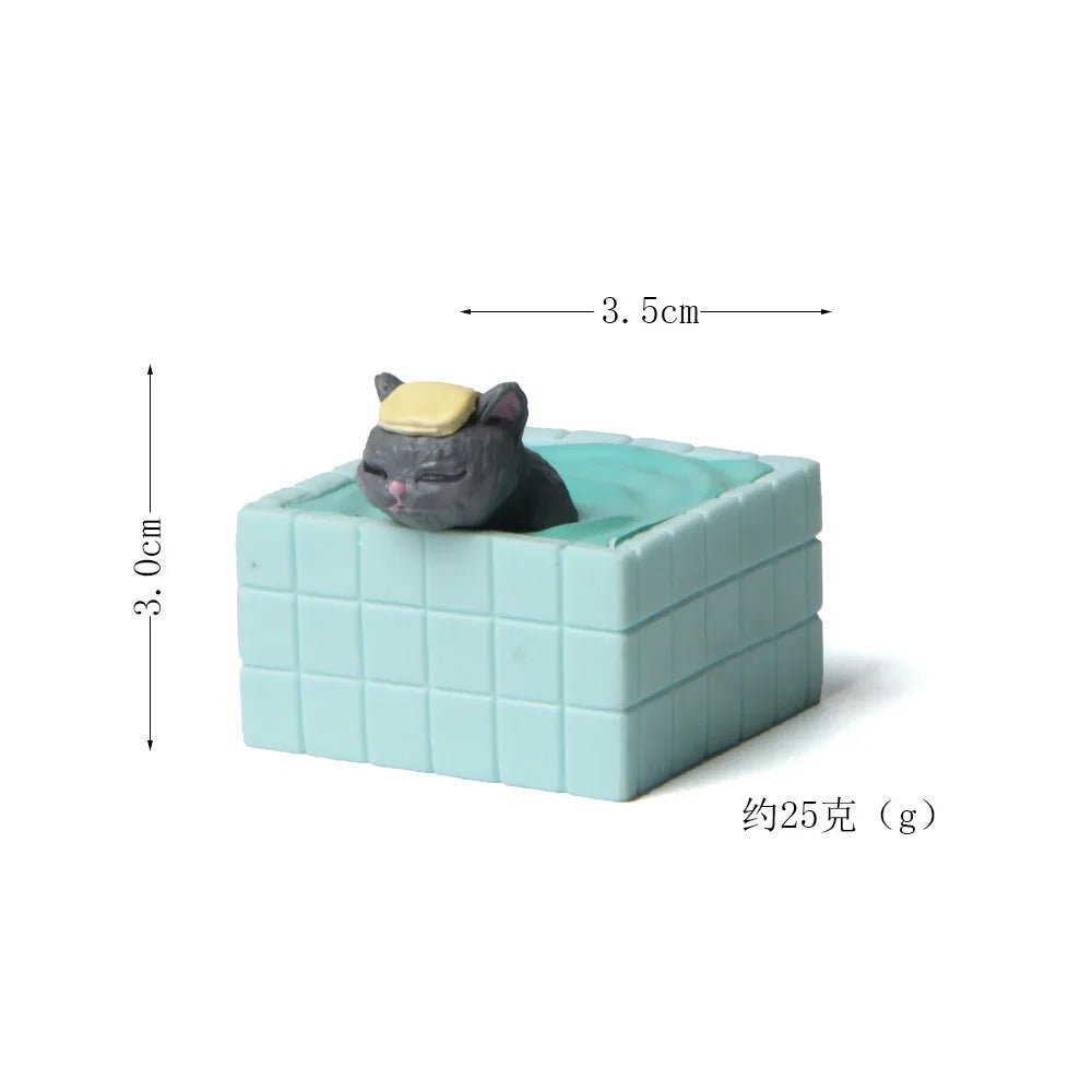 Storazone gray cat figure 6 Cat on Toilet Resin Home Decoration Action Figure Dollhouse Landscape Accessories Fairy Garden Miniatures Desktop Model Ornament