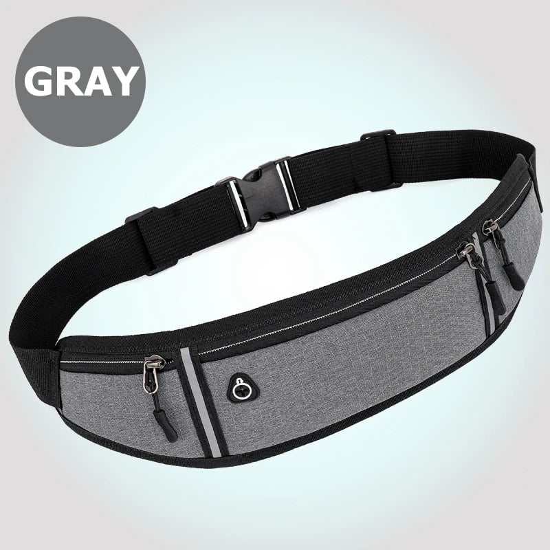 Storazone Gray Color Professional Running Waist Bag Sports Belt Pouch Mobile Phone Case Men Women Hidden Pouch Gym SportsBags Running Belt Waist Pack