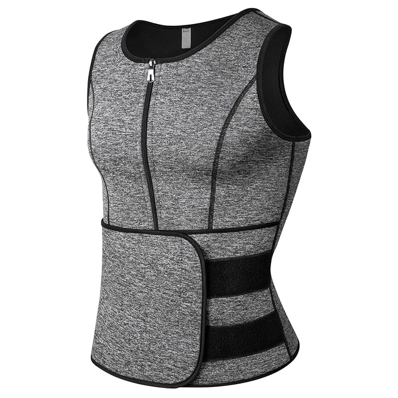 Storazone GRAY / M / CHINA Neoprene Men's Shapers Sweat Vest for Men Waist Trainer Vest Adjustable Workout Body Shaper with Double Zipper for Sauna Suit