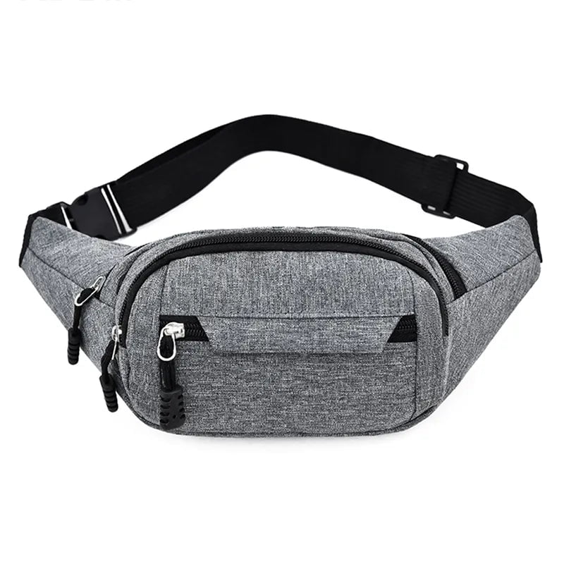 Storazone Gray Men's Breast Package Waterproof Outdoor Sports Bag Canvas Pouch Korean-style Waist Bag Fanny Pouch Crossbody Male Banana Bag