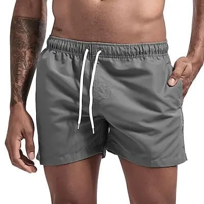 Storazone Gray / S Swim Trunks Swim Shorts for Men Quick Dry Board Shorts Bathing Suit Breathable Drawstring With Pockets for Surfing Beach Summer