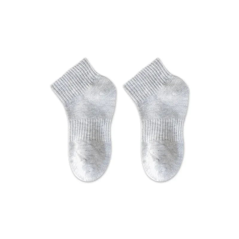 Storazone Gray-Short / 1-3 years old Three Lengths of Children Socks Boys Girls Black White Gray Striped Socks Baby Kids School Student Uniform Socks Sport Clothes