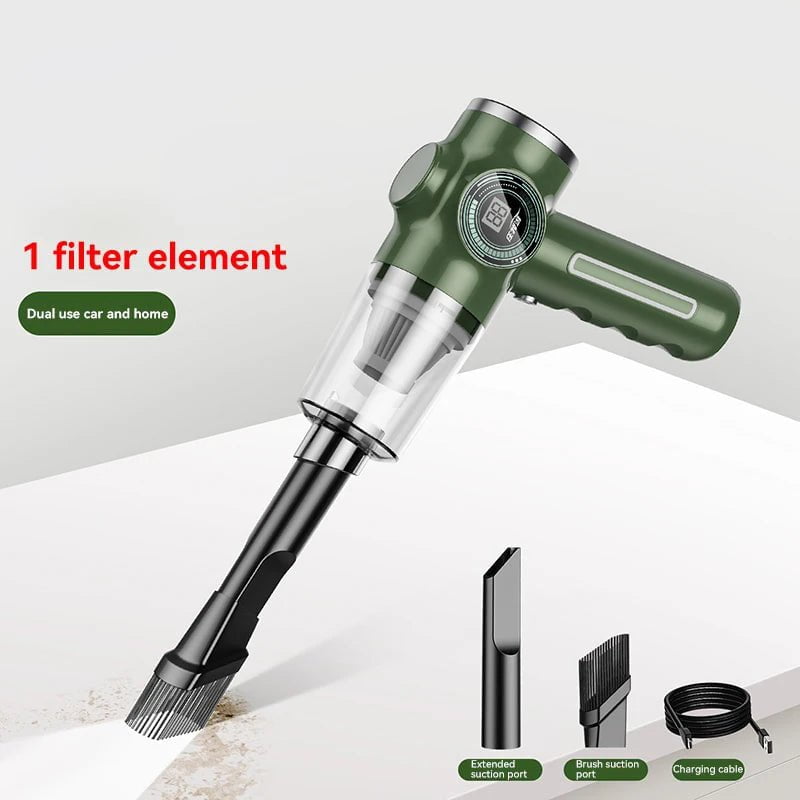 Storazone Green 1 Pcs Filter 1290000Pa 5 In1 Wireless Automobile Car Vacuum Cleaner Portable Robot Vacuum Cleaner Handheld Mini For Car Home Appliance