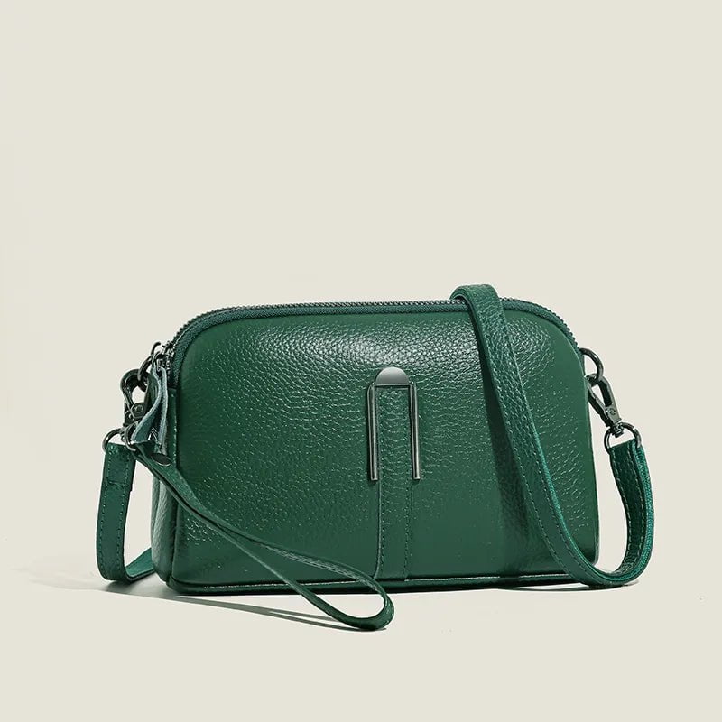 Storazone green 100% Genuine Leather Women's Bag Handbag 2023 Luxury Cow Leather Women Shoulder Crossbody Bag Fashion Female Messenger Phone Bag