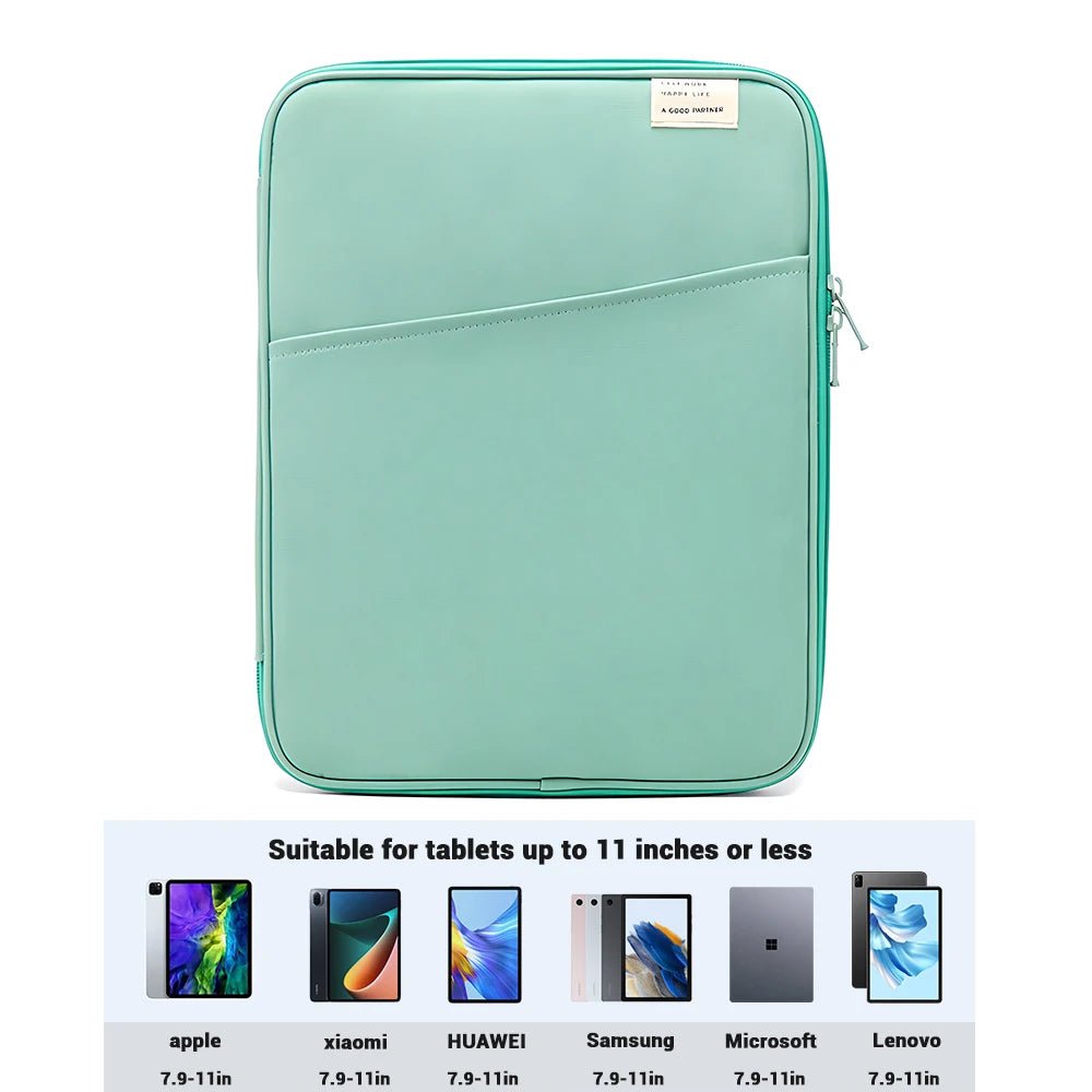Storazone green / 11in Tablet Handbag Case 9-11inch For iPad Air 4 5 Pro 11 Mini 5 6 iPad Case For XiaoMi 5 Samsung Huawei Lenovo Shockproof Pouch Bags