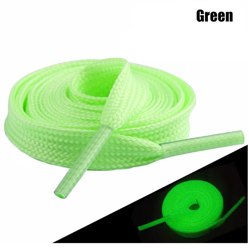 Storazone Green / 120CM / CHINA 1 Pair Luminous Shoelaces for Kid Sneakers Men Women Sports Shoes Laces Glow In The Dark Night Shoestrings Reflective Shoelaces