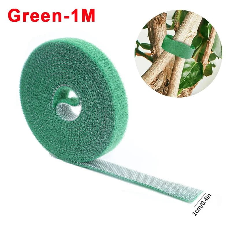 Storazone Green-1M / 5Rolls 5/1Rolls Nylon Plant Ties Resealable Cable Ties Self Adhesive Plant Fastener Tape For Support Grape Vines Tomato Garden Supplies