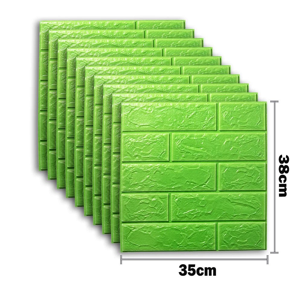 Storazone Green / 25 pcs(35X38cm) 25pcs 3D Wall Stickers Self Adhesive Wallpaper Panel Home Decor Living Room Bedroom Decoration Bathroom Kitchen House Sticker