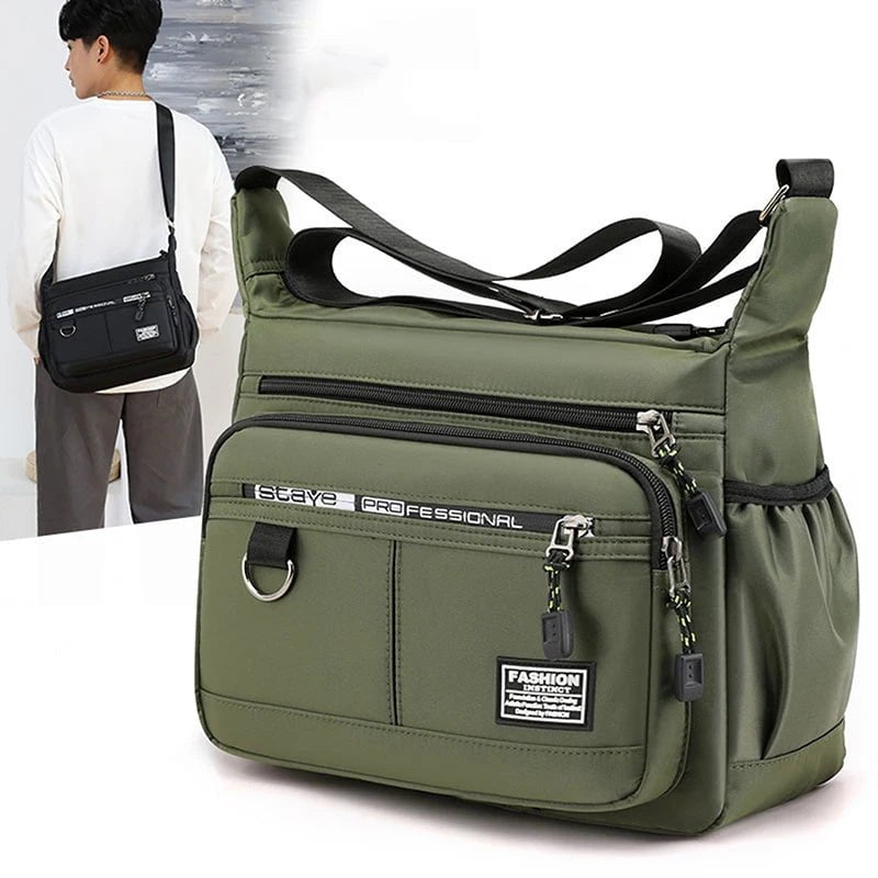 Storazone green / 30x12x24cm Men's Messenger Bag Crossbody Shoulder Bags Men Small Sling Pack For Work Waterproof Oxford Packs Satchel Purse