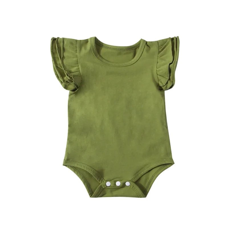 Storazone green / 3M New 0-24M Baby Boys Clothes Girls Short Sleeve Romper Infant Outfits Kids Jumpsuit Newborn Ruffle Rompers