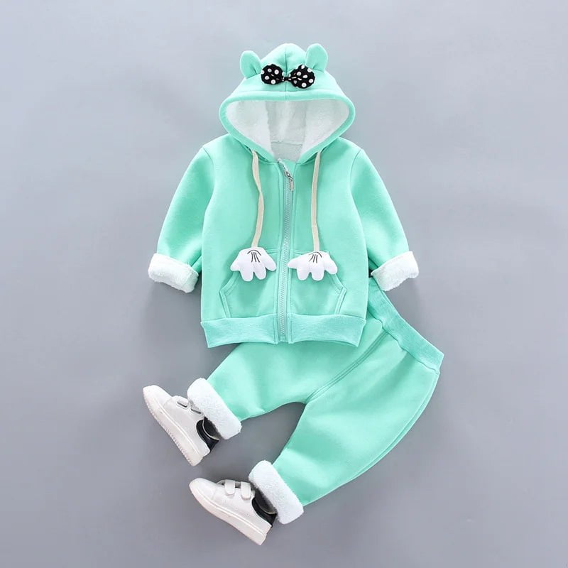 Storazone Green / 5T(Size 120) Toddler Boys Clothes 2023 Autumn Winter Kids Girls Clothes Hooded+Pant 2pcs Outfit Children Clothing Suit For Boys Clothing Sets