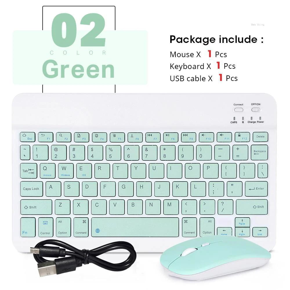 Storazone green-and mouse Mini Wireless Keyboard Bluetooth Keyboard For ipad Phone Tablet Portable Bluetooth Keyboard and Mouse For Samsung Xiaomi Android