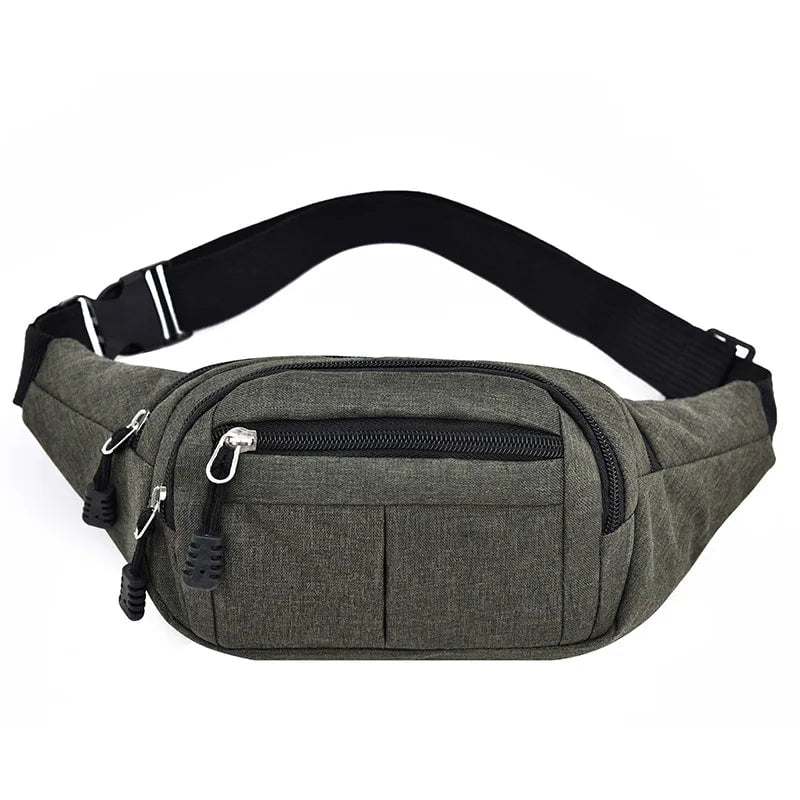 Storazone Green B Men's Breast Package Waterproof Outdoor Sports Bag Canvas Pouch Korean-style Waist Bag Fanny Pouch Crossbody Male Banana Bag