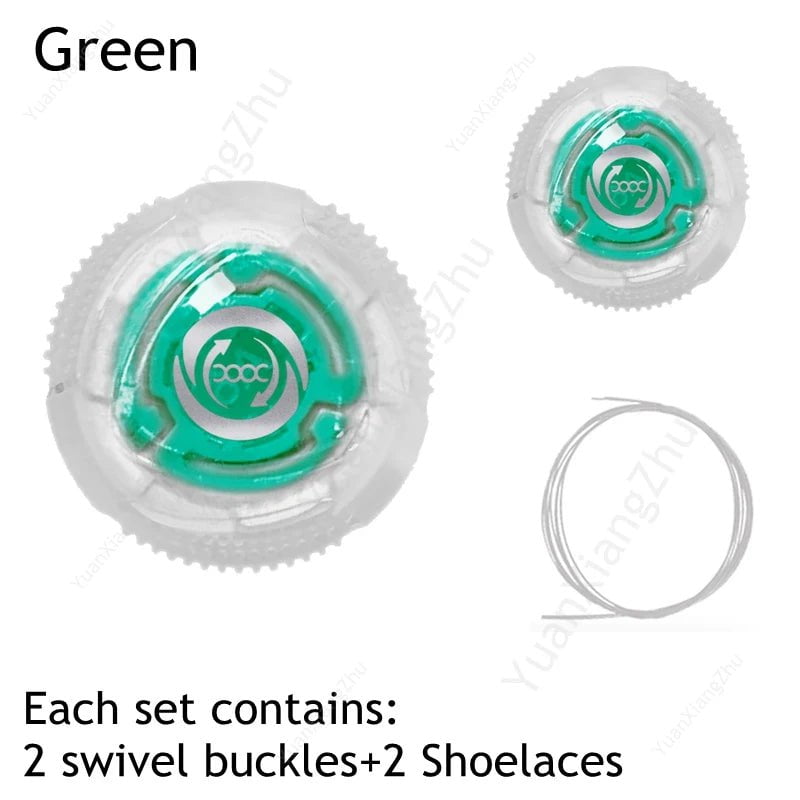 Storazone Green / CHINA New Automatic Laces Sneakers Swivel Buckle Shoelaces Without ties Adults Kids Lazy No Tie Shoe laces Shoe Accessories 1Pair