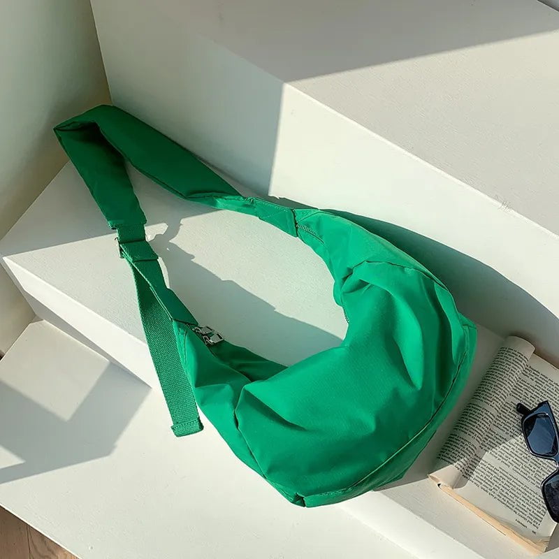 Storazone green / CHINA Summer New Women's Bag Large Capacity Casual Nylon Crossbody Bag Dumpling Bag High Grade Solid Color Shoulder Bag