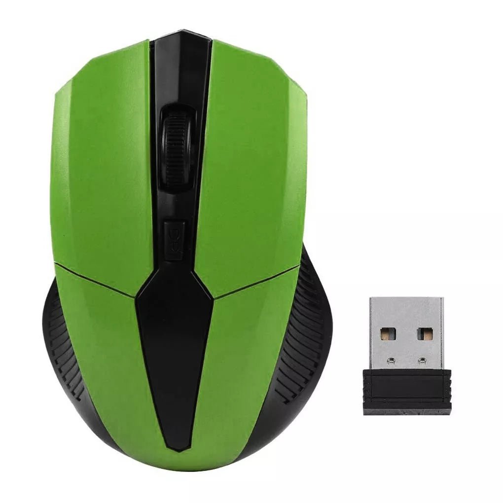 Storazone Green / CHINA Wireless Gaming Mouse Adjustable DPI Switch 800-1200-1600DPI 2.4G 6 Buttons Optical Mouse for Laptop Notebook PC