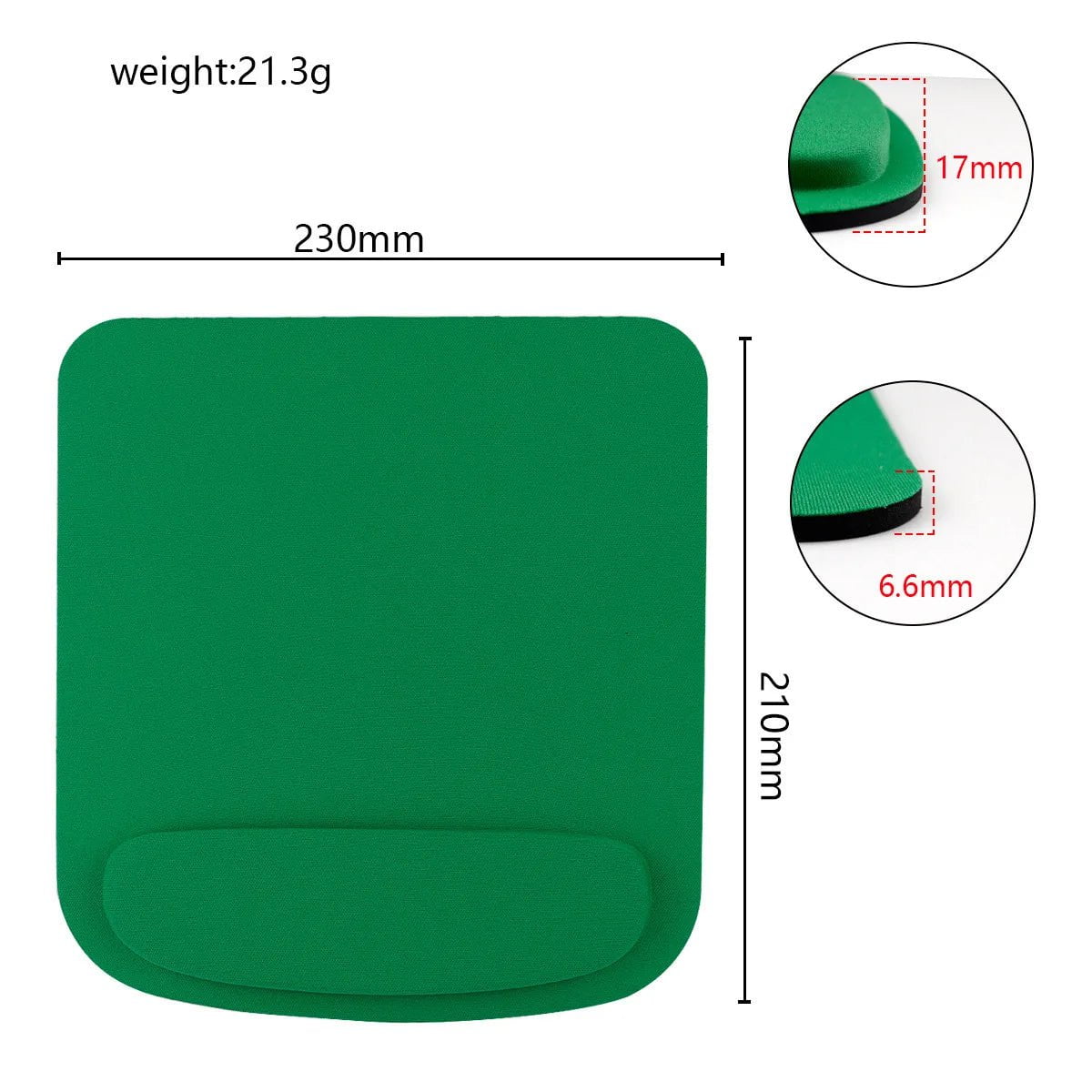 Storazone Green Computer Game Mouse Pad Environmental Eva Ergonomic Mousepad Wrist Pad Solid Color Comfortable Mouse Mats For Office Accessories