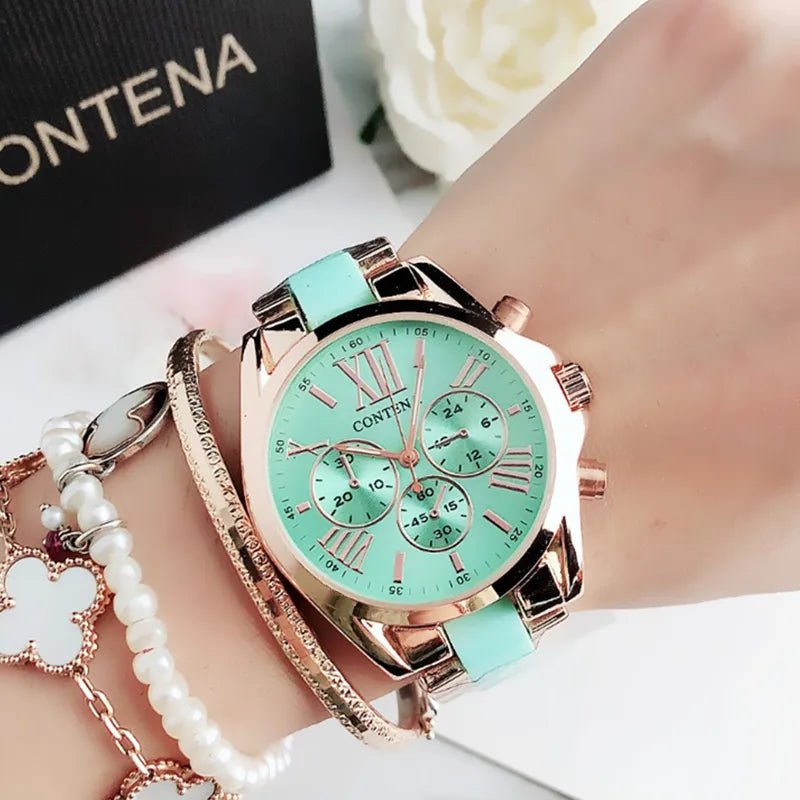 Storazone Green CONTENA 2023 Top Brand Luxury Watches for Women Fashion Creative Steel Bracelet Women's Watches Ladies Quartz Watch Reloj Mujer