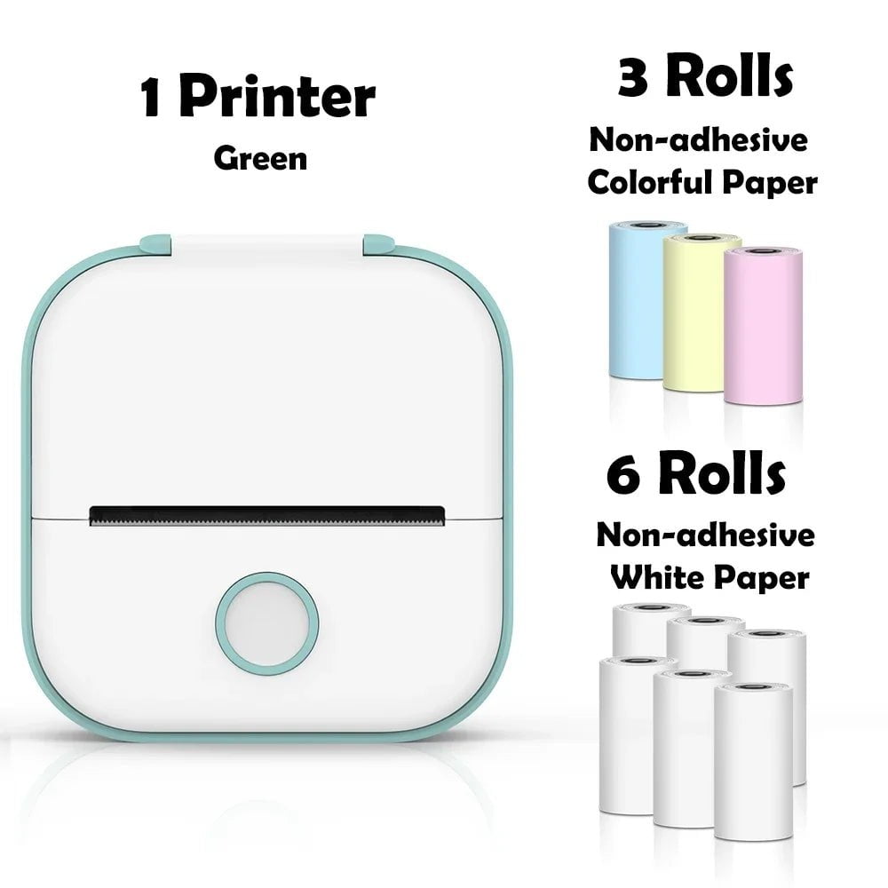 Storazone Green E / CN Phomemo T02 Portable Mini Wireless Thermal Pocket Printer Self-adhesive Stickers Use for DIY,Journal Sticker impresora portátil