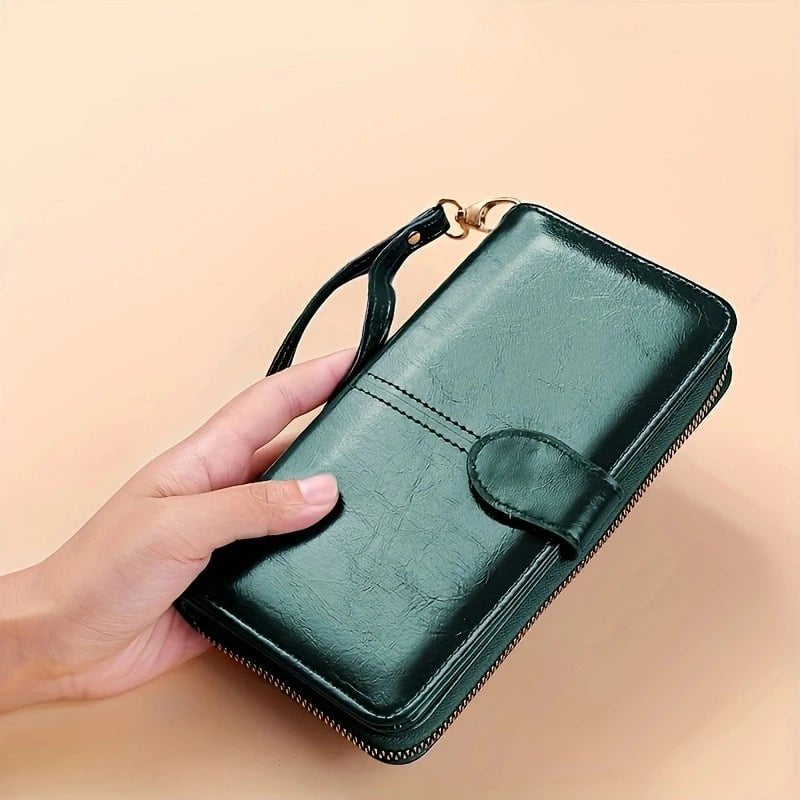 Storazone green Hot Sale Women Wallet Leather Clutch Brand Coin Purse Female Wallet Card Holder Long Lady Clutch Carteira Feminina