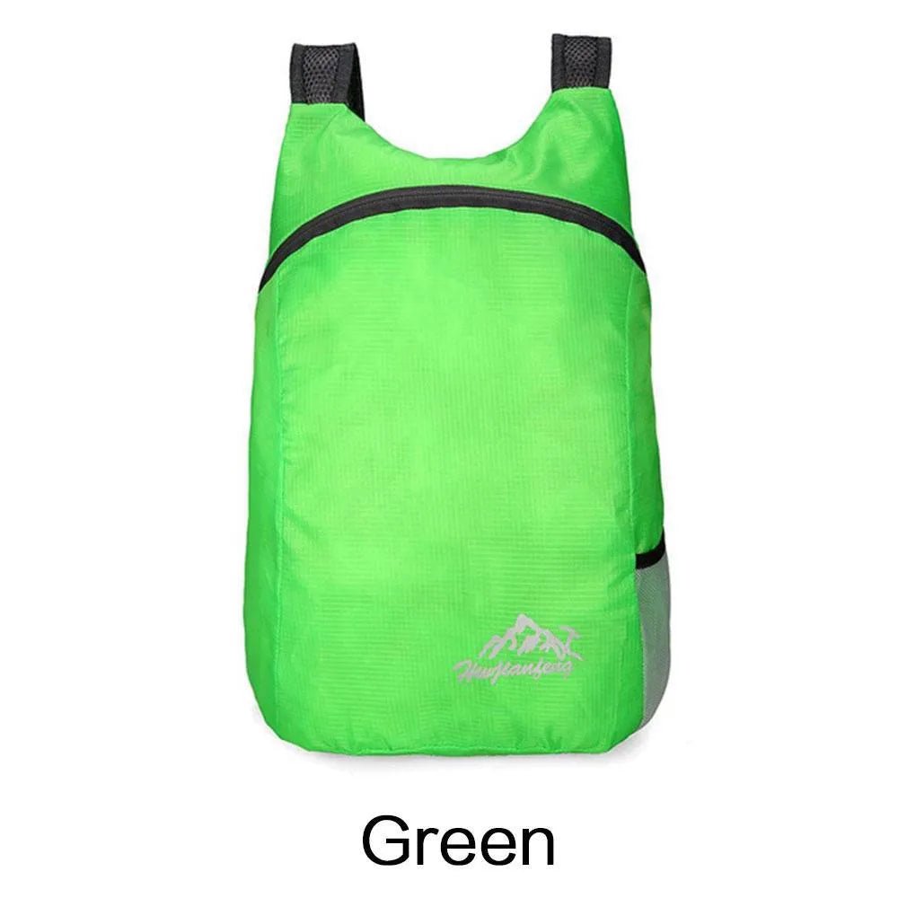 Storazone Green JJYY Foldable Waterproof Outdoor Sports Backpack - Ultra Light Portable Travel Bag for Travel Camping Running Fitness Shopping