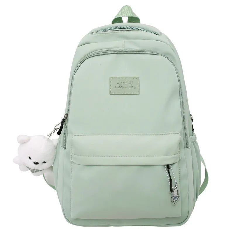 Storazone green / L32cmW20cmH45cm New Female Fashion Lady High Capacity Waterproof College Backpack Trendy Women Laptop School Bags Cute Girl Travel Book Bag Cool