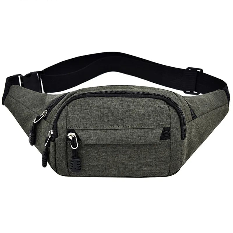 Storazone Green Men's Breast Package Waterproof Outdoor Sports Bag Canvas Pouch Korean-style Waist Bag Fanny Pouch Crossbody Male Banana Bag