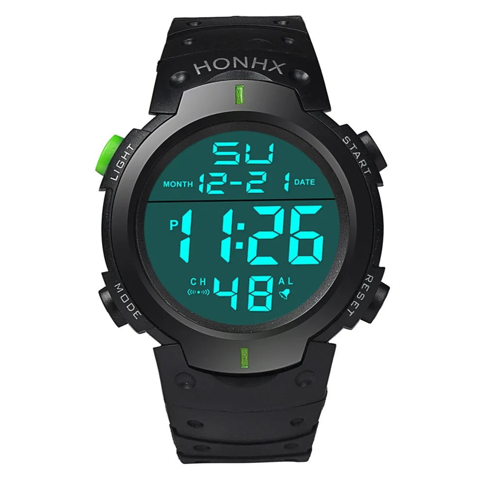 Storazone Green Men Sport LED Watches Top Brand Men Digital Clock Multi-Functional Rubber Man Fitnes Athlete Timekeeping Electronic Watch Reloj