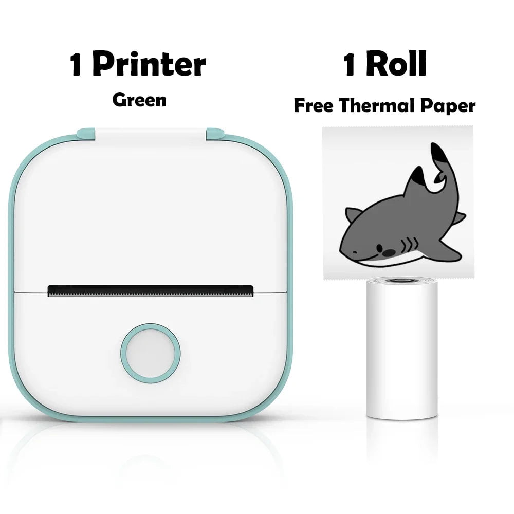 Storazone Green Printer / CN Phomemo T02 Portable Mini Wireless Thermal Pocket Printer Self-adhesive Stickers Use for DIY,Journal Sticker impresora portátil