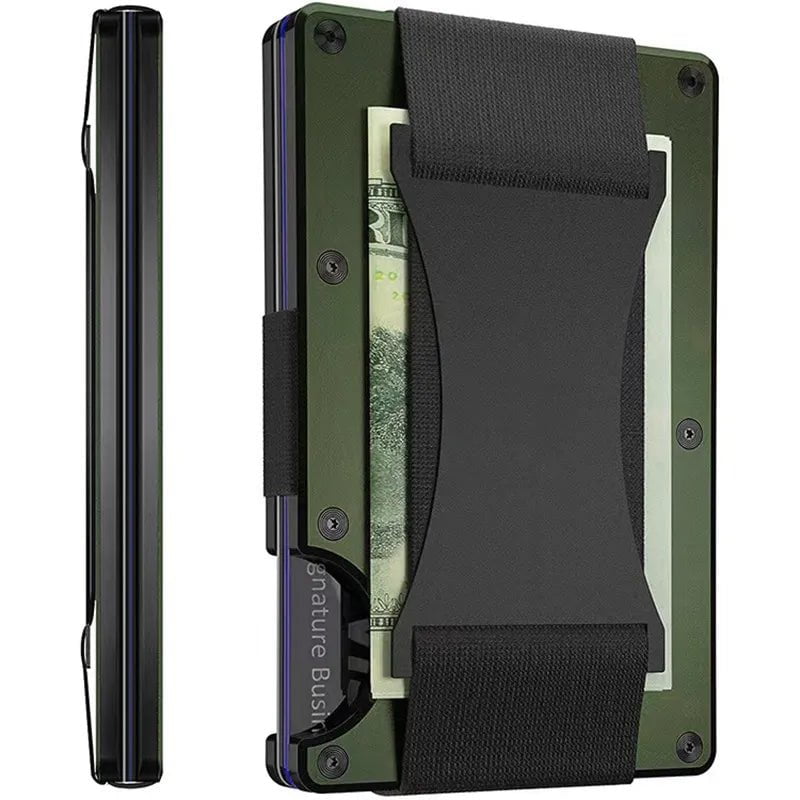 Storazone Green Rfid Metal Credit Card Holder Wallets Men Women Slim Thin Mini Bank Cardholder Case Wallet Male Money Bags for Men 2022