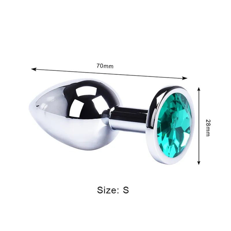 Storazone Green / S - 28mm Sex Vibrator Metal Anal Toys For Women Adult Sex Products For S Men Butt Plug Stainles Steel Anal Plug Sex Toys Anal DildoToys