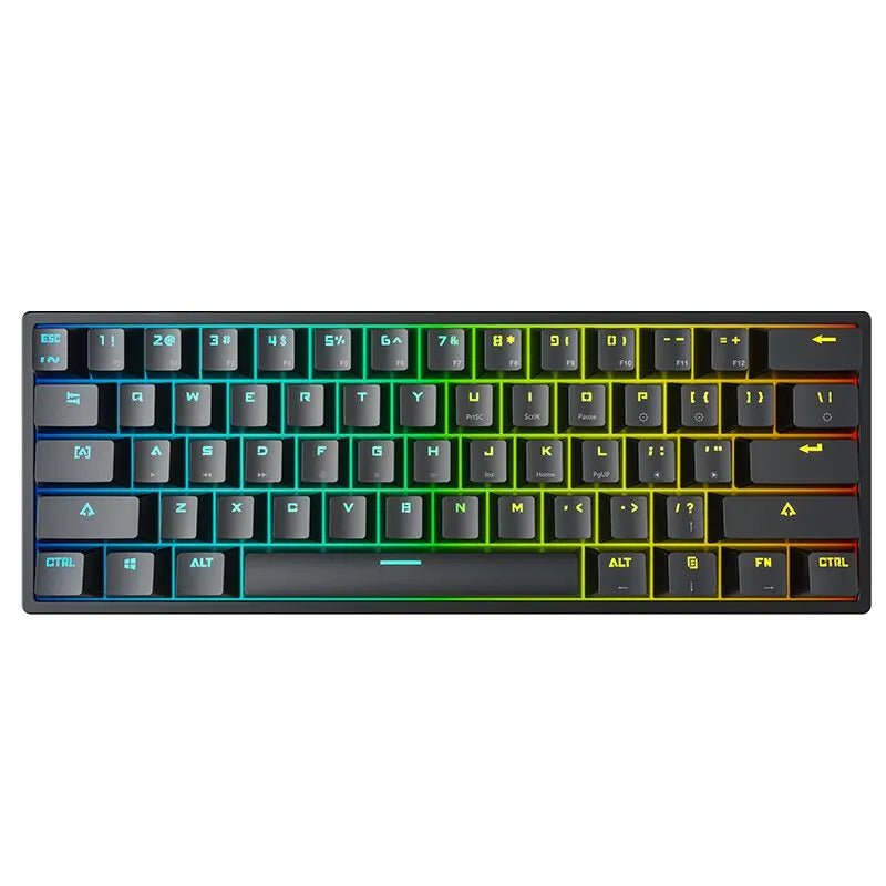 Storazone Green Shaft / black LEAVEN K620 Wired Mechanical Keyboard 61 Keys RGB Lights ESports Gaming Office Personality Key Computer Accessories