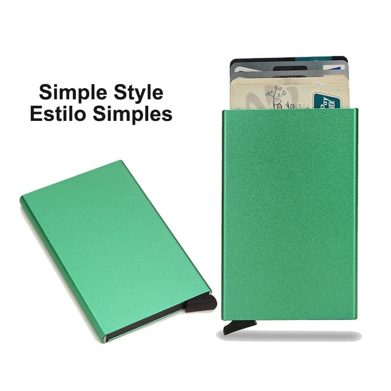 Storazone Green (Simple) Rfid Credit Card Holder Men Wallets Bank Cardholder Case Small Leather Slim Thin Magic Mini Wallet Smart Minimalist Wallet  2023