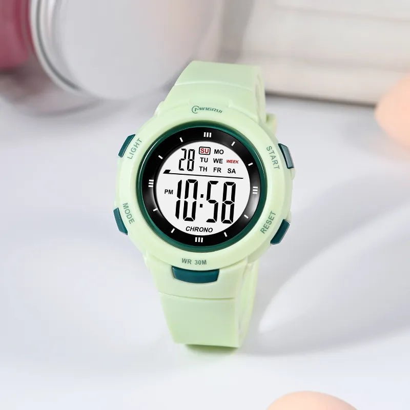 Storazone Green UTHAI CE49 Kids Watches Fashion Luminous Waterproof Alarm Clock Smart Watches Boys and Girls Student Electronic Watch Gift