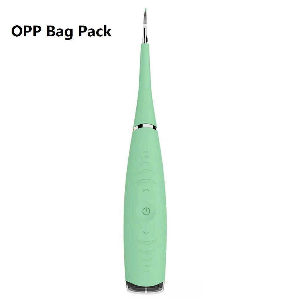 Storazone Green with opp pack Portable Electric Sonic Dental Teeth Scaler Tooth Calculus Stains Tartar Remover Tooth Cleaner Teeth Whitening Tool Dropship