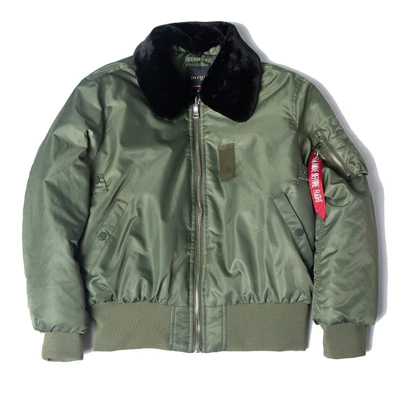 Storazone green / XS 2023 winter vintage B-15 bomber flight us air force pilot jacket streetwear coats military hip hop tactical army for men fur