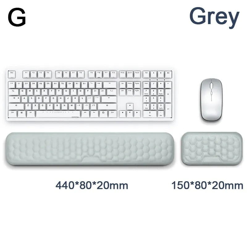 Storazone Grey 1 Ergonomic Keyboard Mouse Wrist Rest Office Typing Protection Relax Wrist Memory Foam Mouse Pad Computer Laptop Desk Mat